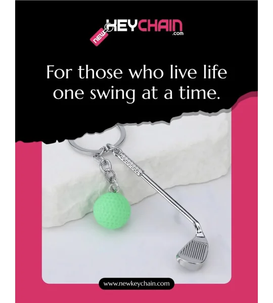 Golf Club with Ball Keychain