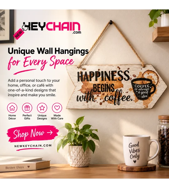 Happiness Begins With Coffee Wall Hangings