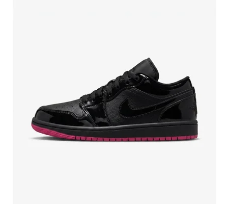 Air Jordan 1 Low SE "Triple Black Patent Leather / Pink Sole"