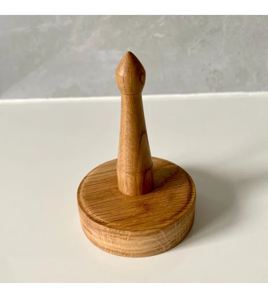 Hand Turned Ring Tree: Solid Oak Ring Keeper
