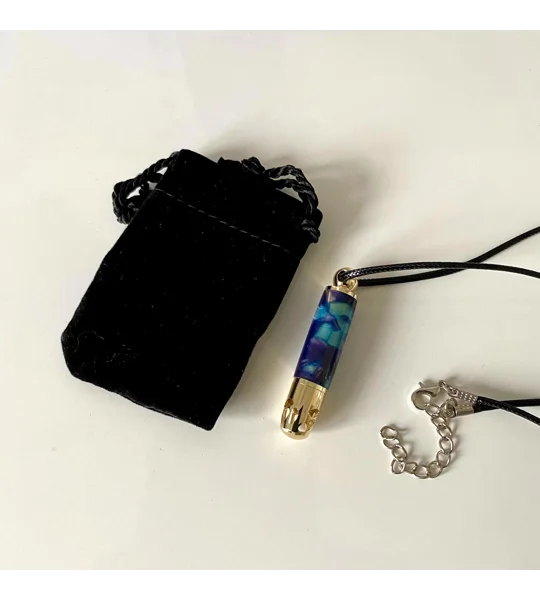 Acrylic Aromatherapy Necklace: Hand turned health and well-being pendant, essential oils