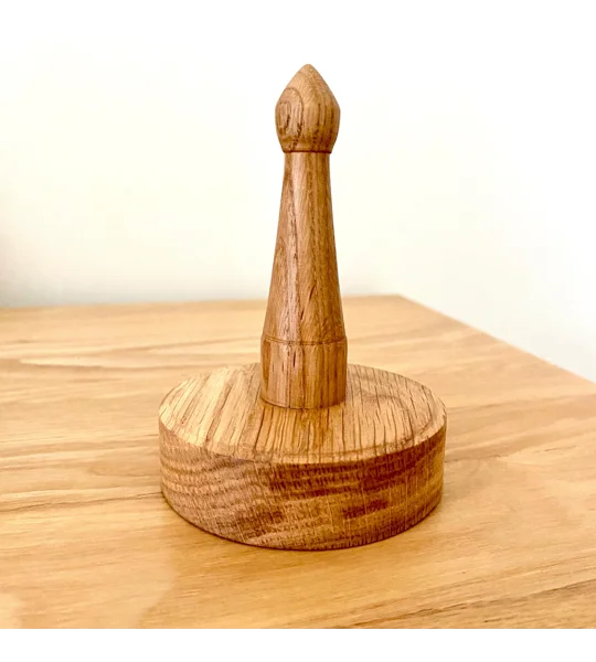 Hand Turned Ring Tree: Solid Oak Ring Keeper