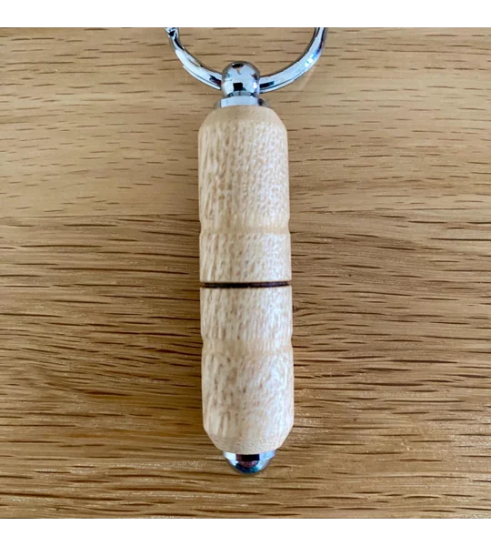 Wooden hand turned keyring, keychain gift