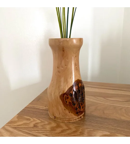 Hand-Turned Wooden Dry Bud Vases, Rustic Decor, Various Woods