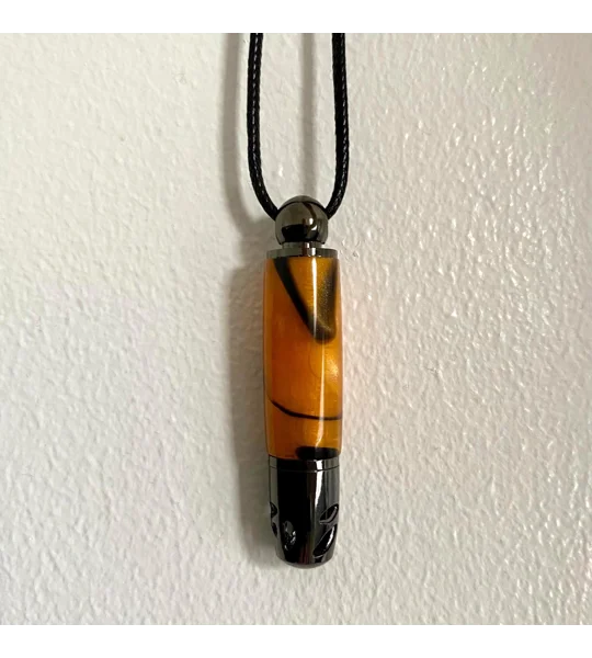 Acrylic Aromatherapy Necklace: Hand turned health and well-being pendant, essential oils