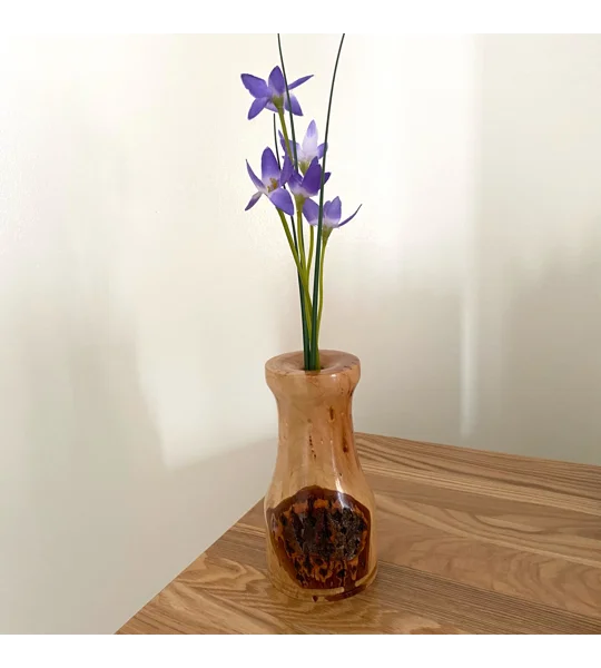 Hand-Turned Wooden Dry Bud Vases, Rustic Decor, Various Woods