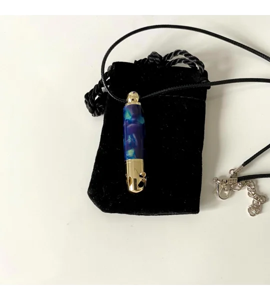 Acrylic Aromatherapy Necklace: Hand turned health and well-being pendant, essential oils
