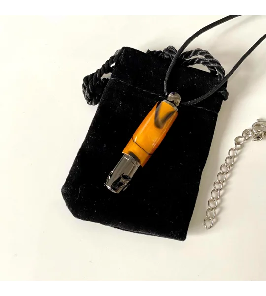 Acrylic Aromatherapy Necklace: Hand turned health and well-being pendant, essential oils