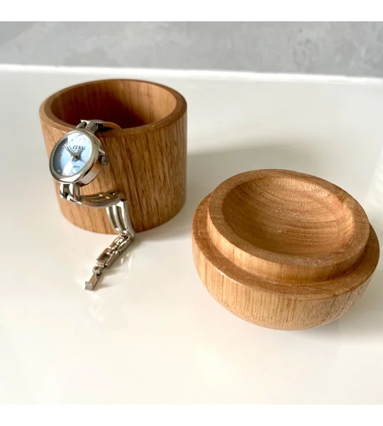 Lidded Jewellery Box: Woodturned Sweet Chestnut Trinket Pot