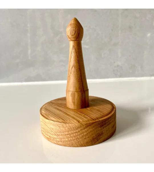 Hand Turned Ring Tree: Solid Oak Ring Keeper