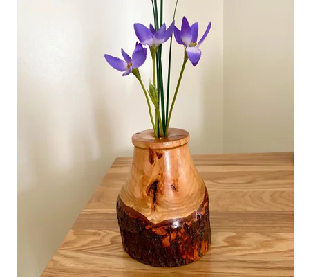 Hand-Turned Wooden Dry Bud Vases, Rustic Decor, Various Woods