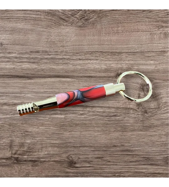 Hand turned acrylic whistle keyring, dog training, safety whistle