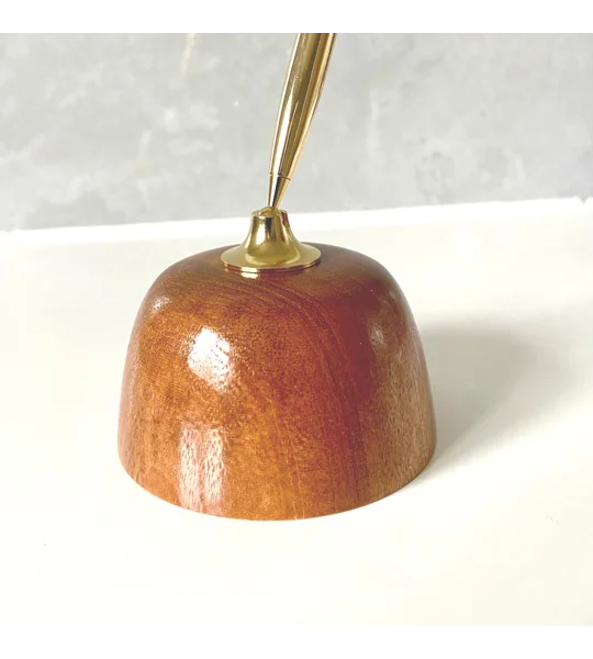 Hand crafted desk pen holder: Turned Sapele wood with Fine ballpoint twist pen
