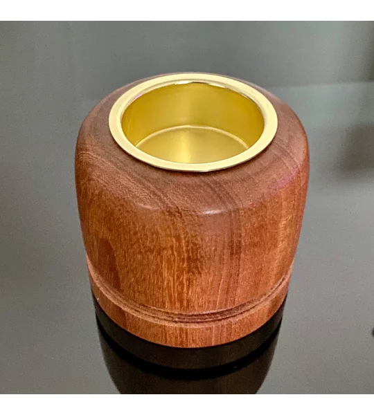 Turned tealight holder: Handmade wooden candle holder