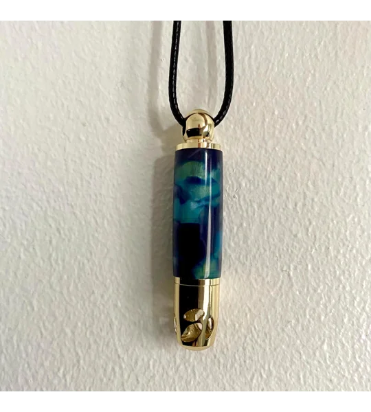 Acrylic Aromatherapy Necklace: Hand turned health and well-being pendant, essential oils