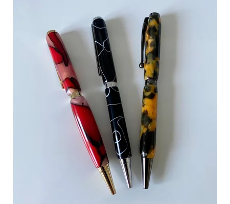 Handmade acrylic turned pen, unique special handcrafted gift