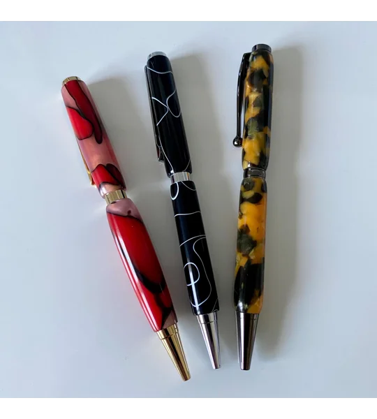 Handmade acrylic turned pen, unique special handcrafted gift