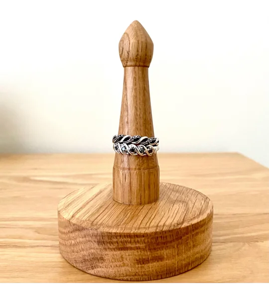 Hand Turned Ring Tree: Solid Oak Ring Keeper