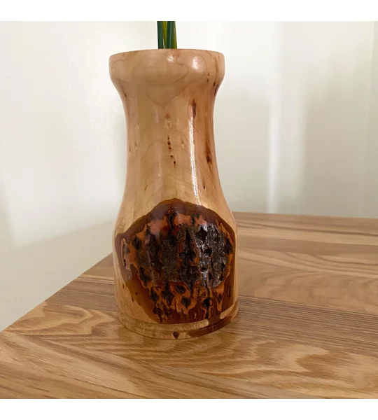 Hand-Turned Wooden Dry Bud Vases, Rustic Decor, Various Woods