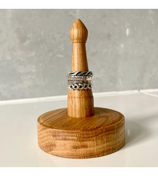 Hand Turned Ring Tree: Solid Oak Ring Keeper