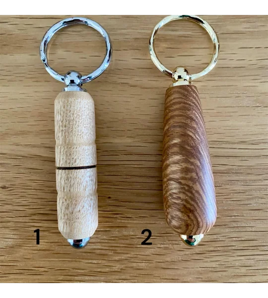 Wooden hand turned keyring, keychain gift