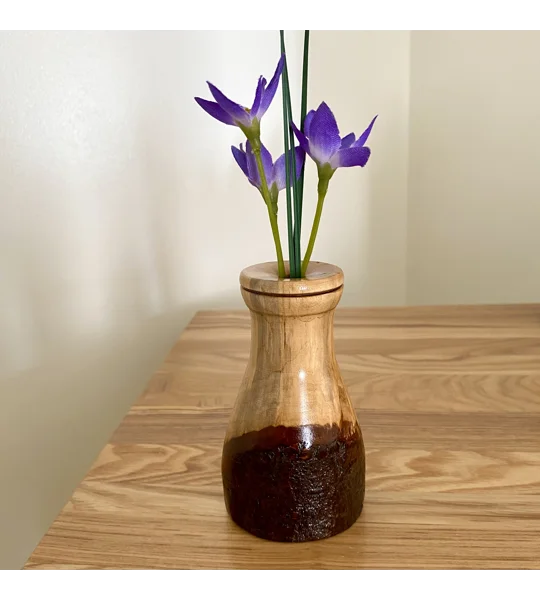 Hand-Turned Wooden Dry Bud Vases, Rustic Decor, Various Woods