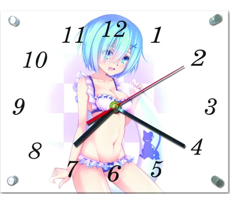 Re:Zero Rem Scantily Clad Glass Hanging Clock 20X25cm
