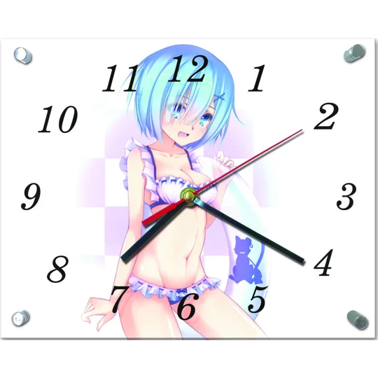 Re:Zero Rem Scantily Clad Glass Hanging Clock 20X25cm
