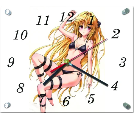 To Love Ru Trouble Bikini Glass Hanging Clock 20X25cm