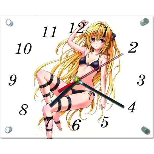 To Love Ru Trouble Bikini Glass Hanging Clock 20X25cm