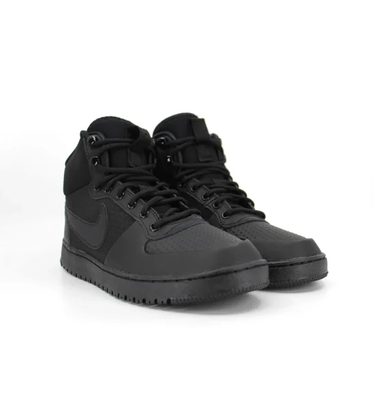 UK - 7.5 NIKE COURT BOROUGH MID WINTER TRIPLE BLACK