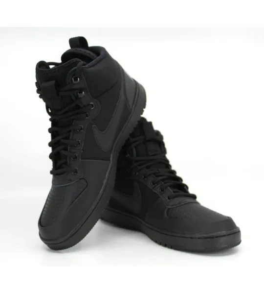 UK - 7.5 NIKE COURT BOROUGH MID WINTER TRIPLE BLACK
