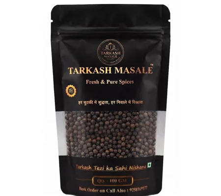 Kaali Mirch Whole, Whole Black Pepper for Seasoning, Spice Blends and Indian Cooking, Aromatic Whole