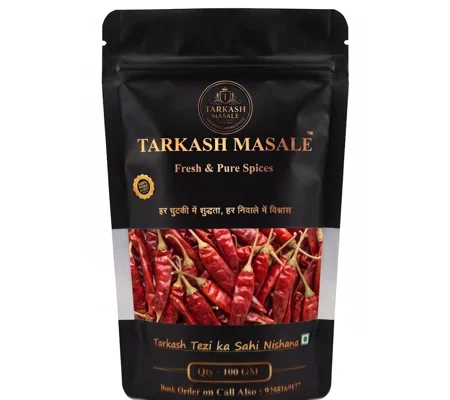 Lal Mirch Whole Teja, Whole Red Chilli for Tadka, Pickles and Cooking, Dried Spicy Whole Chilli, 100
