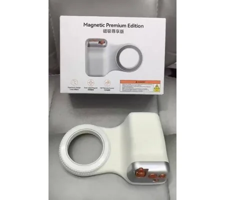 Magnetic phone camera grip