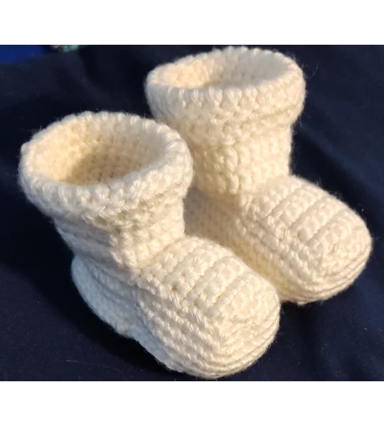 White Baby Booties 2