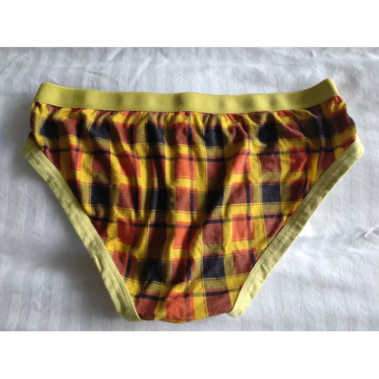Used Modus Vivendi Briefs, Checked Yellow/Brown