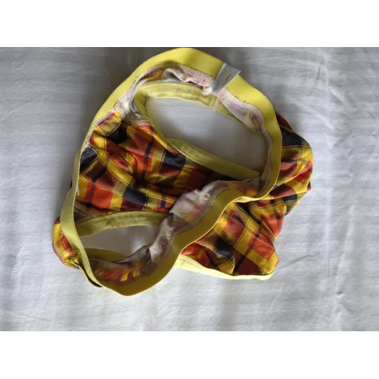 Used Modus Vivendi Briefs, Checked Yellow/Brown