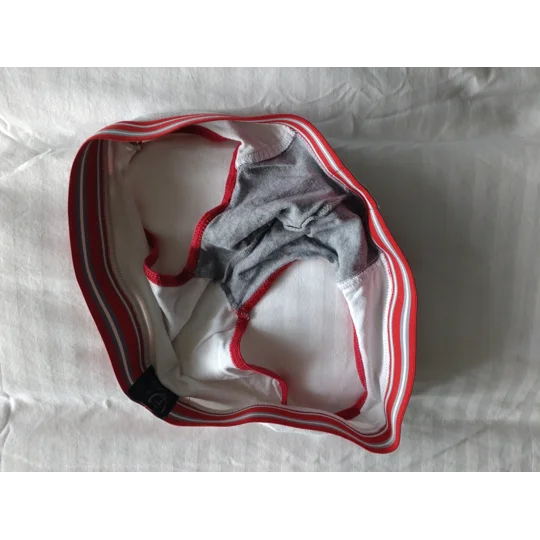 Used Timoteo Briefs, Grey/White/Red