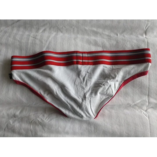 Used Timoteo Briefs, Grey/White/Red