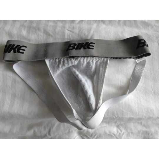 Used Bike Swimmer Jockstrap, White/Grey