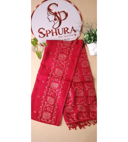 Bhagalpuri Kota - Red Saree
