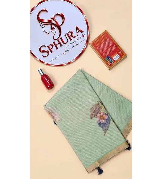 Semi Tissue Digital Print saree