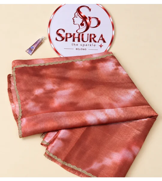 Premium Shibori Designer Saree - Copperish Brown