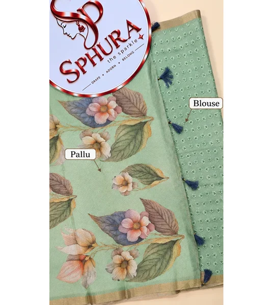 Semi Tissue Digital Print saree