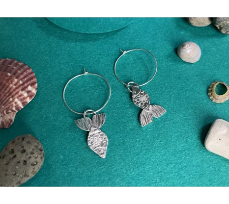 Silver Darlings Recycled Silver Fish Hoops