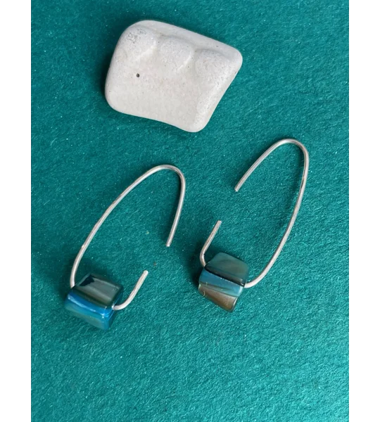 Recycled Silver & Baroque Pearl Earrings
