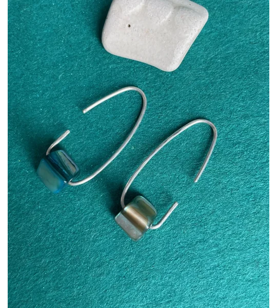 Recycled Silver & Baroque Pearl Earrings