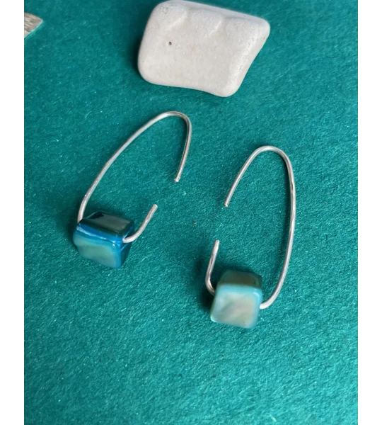 Recycled Silver & Baroque Pearl Earrings