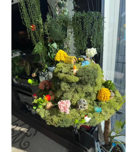Enchanted Forest Wearable Art Hat | Miniature Sprout Garden | Fairy Garden Diorama | Handmade Fantas